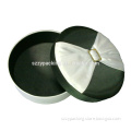 Custom make Paper Jewelry Boxes With ribbon, round shaped jewelry boxes